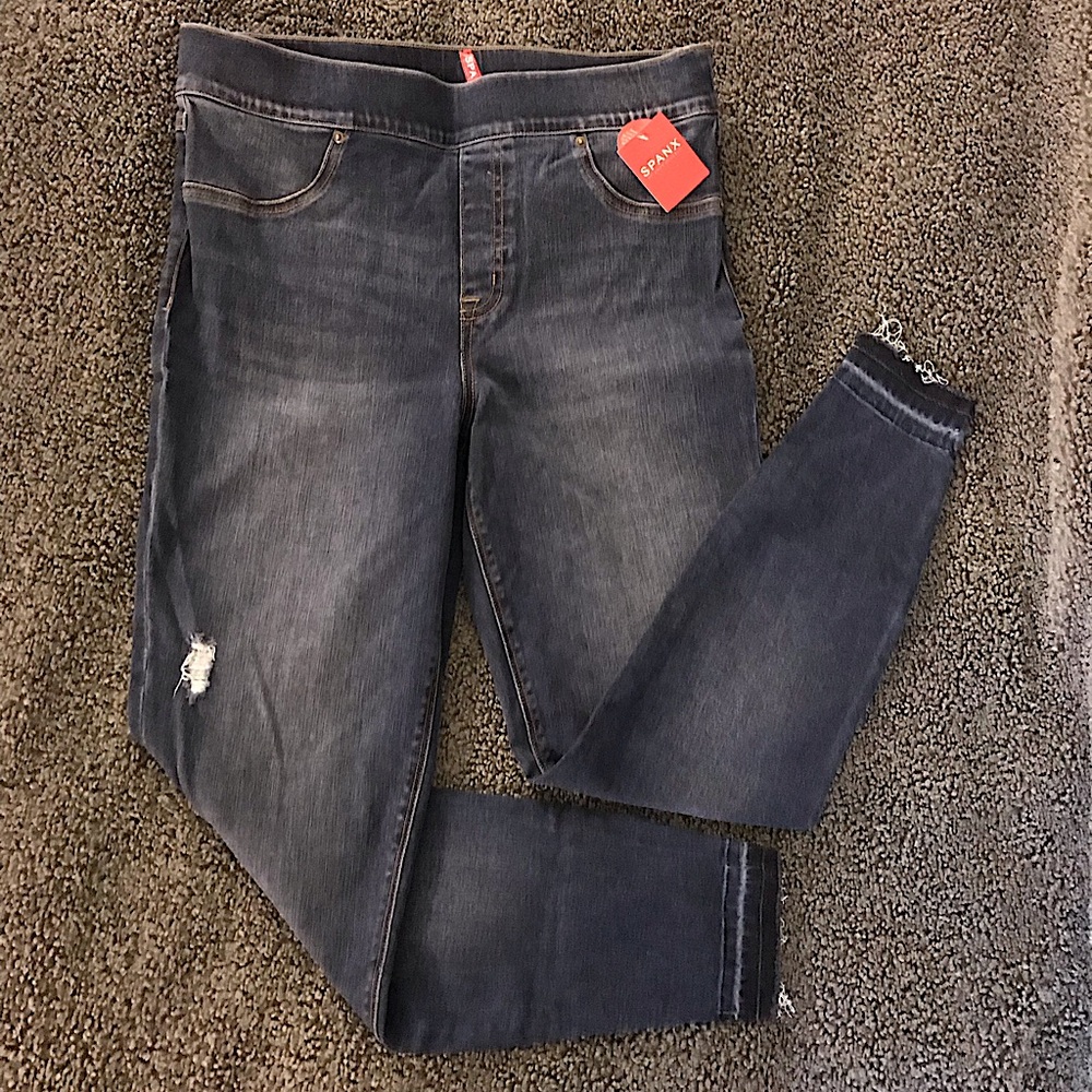 Spanx Blue Pull-on Jeans Size L